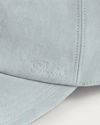 Leather Baseball Cap, Dove Blue, hi-res