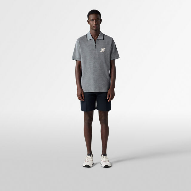 Active Gradient Zipped Polo Pique, MARINE, hi-res 3