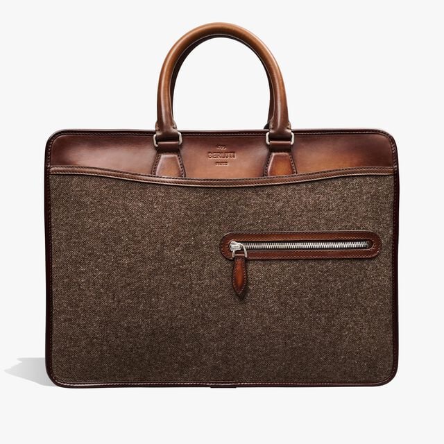 Un Jour Wool Briefcase, MARRONE, hi-res 1