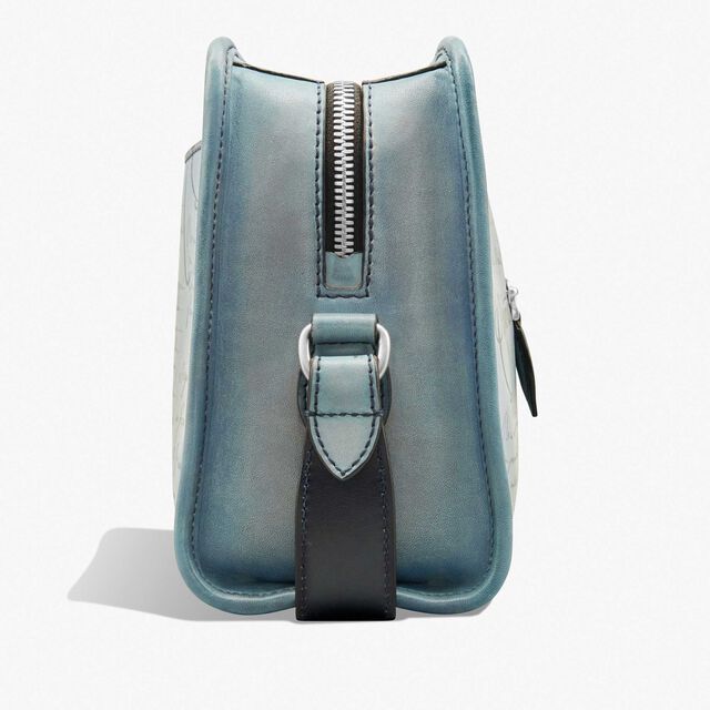 Journalier Scritto Leather Messenger, STONE DENIM, hi-res 4