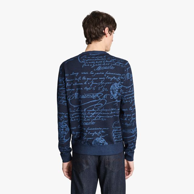 Pull En Laine Scritto, COLD NIGHT BLUE, hi-res 3