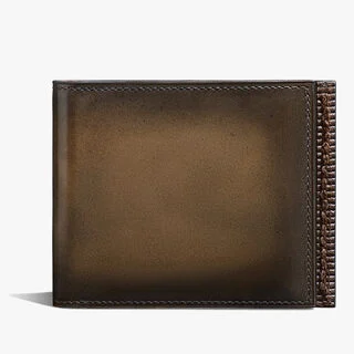 Makore Leather Compact Wallet, NERO LEGNO, hi-res