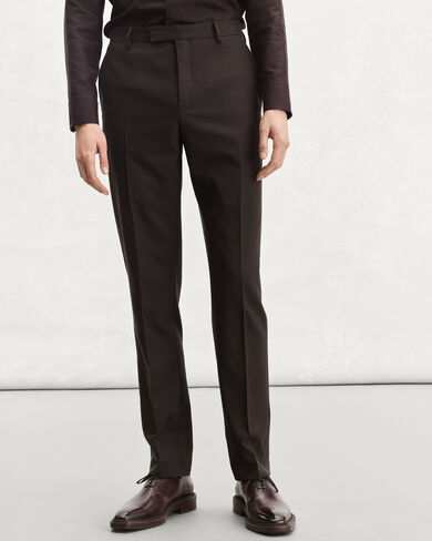 Alessandro Trousers with Leather Detail, Earth Brown, hi-res