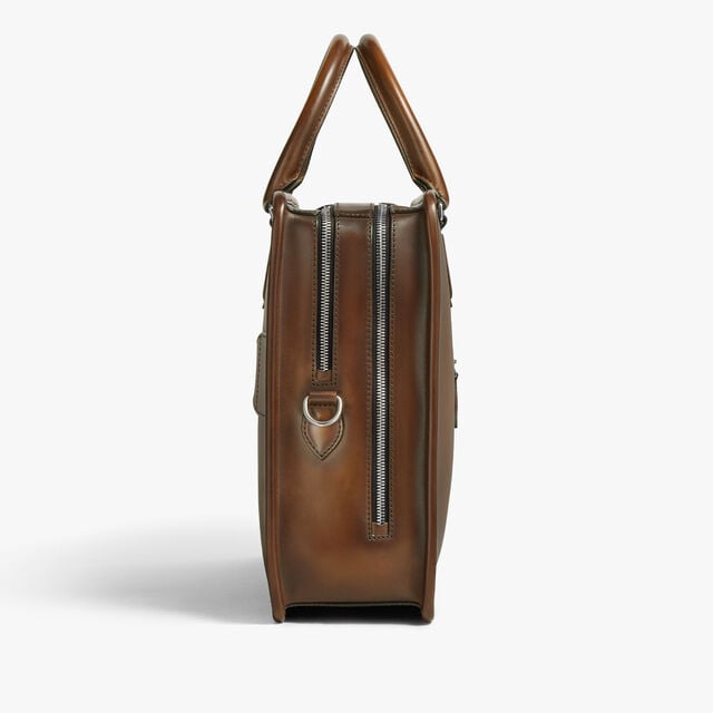Cartable Deux Jours En Cuir Scritto, CACAO INTENSO, hi-res 3