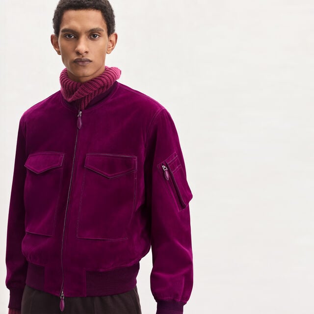 Suede Bomber, PURPLE FUSHIA, hi-res 2