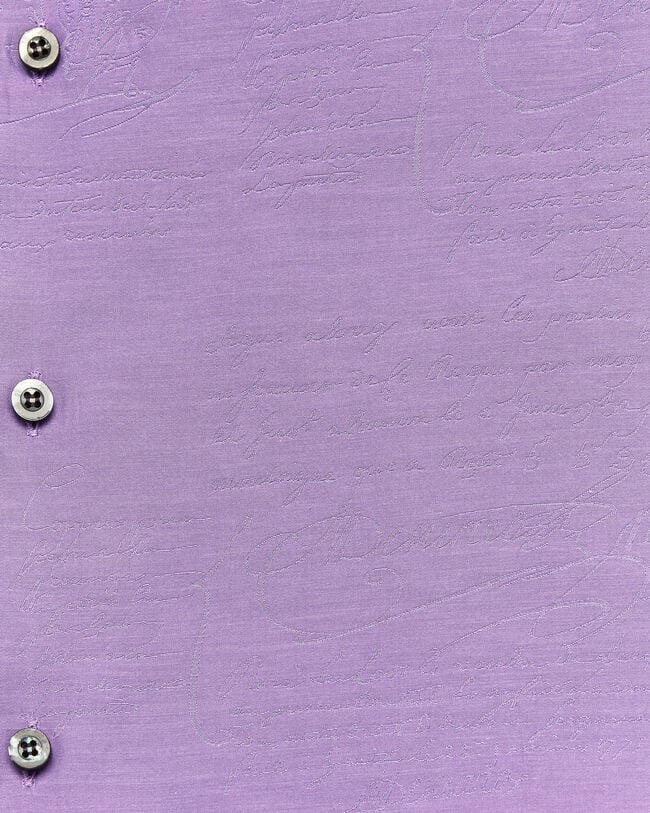 Scritto Pattern Short-Sleeves Shirt, Lilac, hi-res