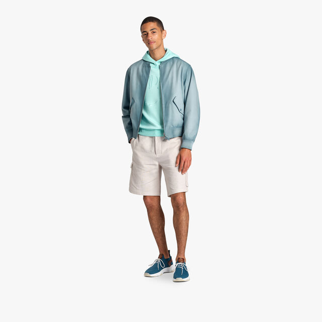 Patina Leather Bomber, GREY SKY BLUE, hi-res 4