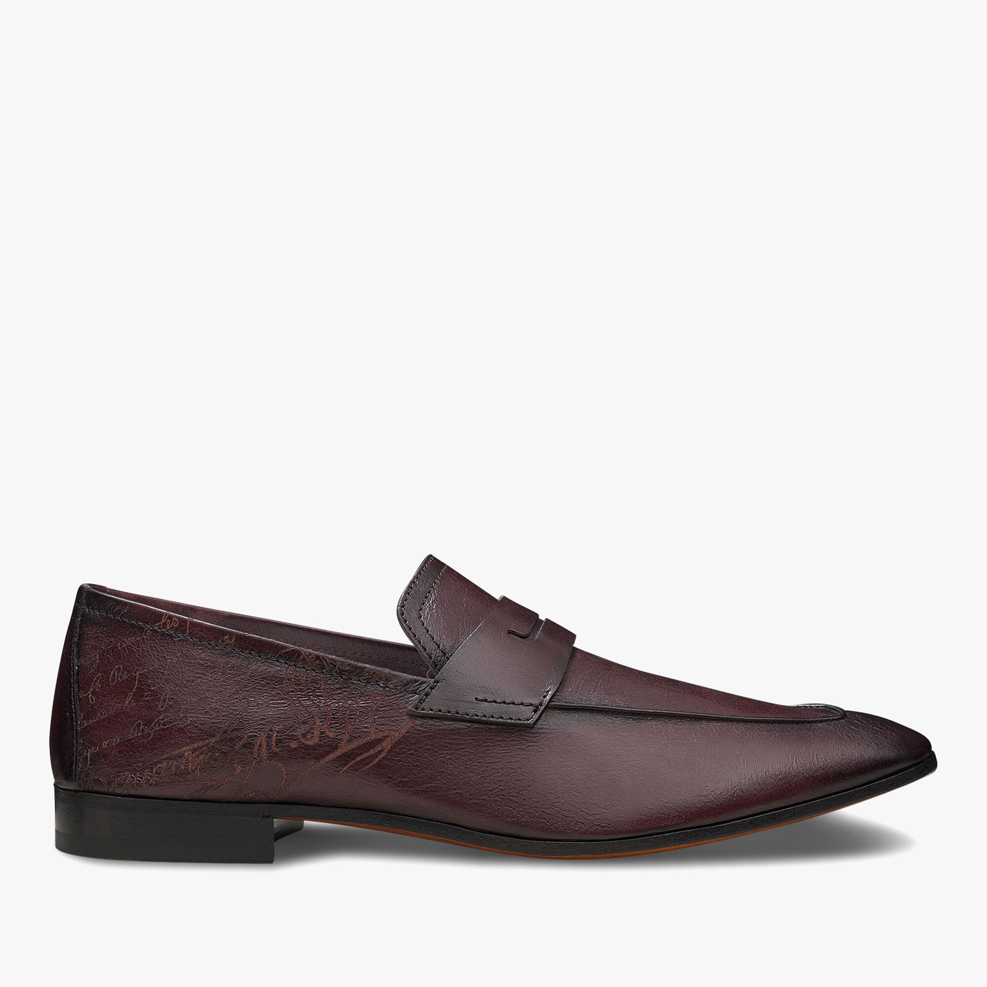 Lorenzo Scritto Kangaroo Leather Loafer, AUBERGINE, hi-res 1