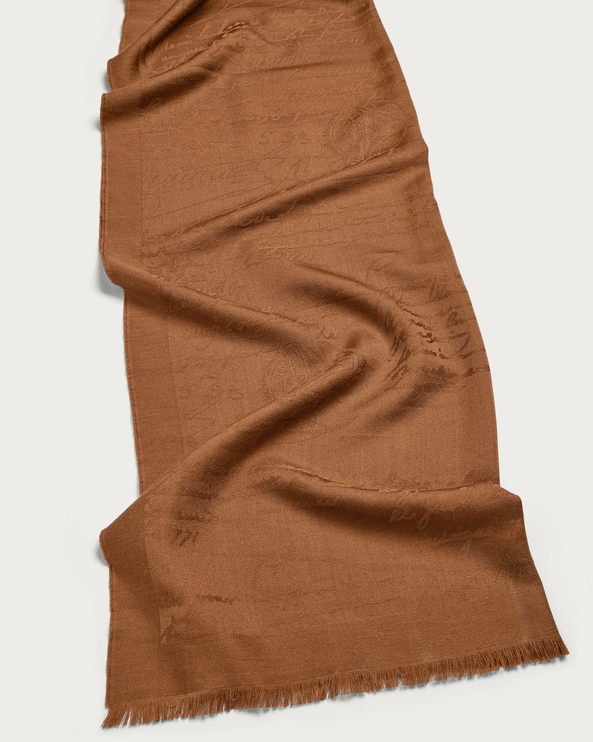 Scritto Pattern Scarf, Brick Brown, hi-res