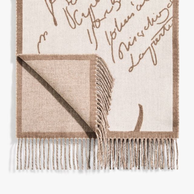 Double Face Herringbone / Scritto Scarf, TENDER BEIGE, hi-res 2