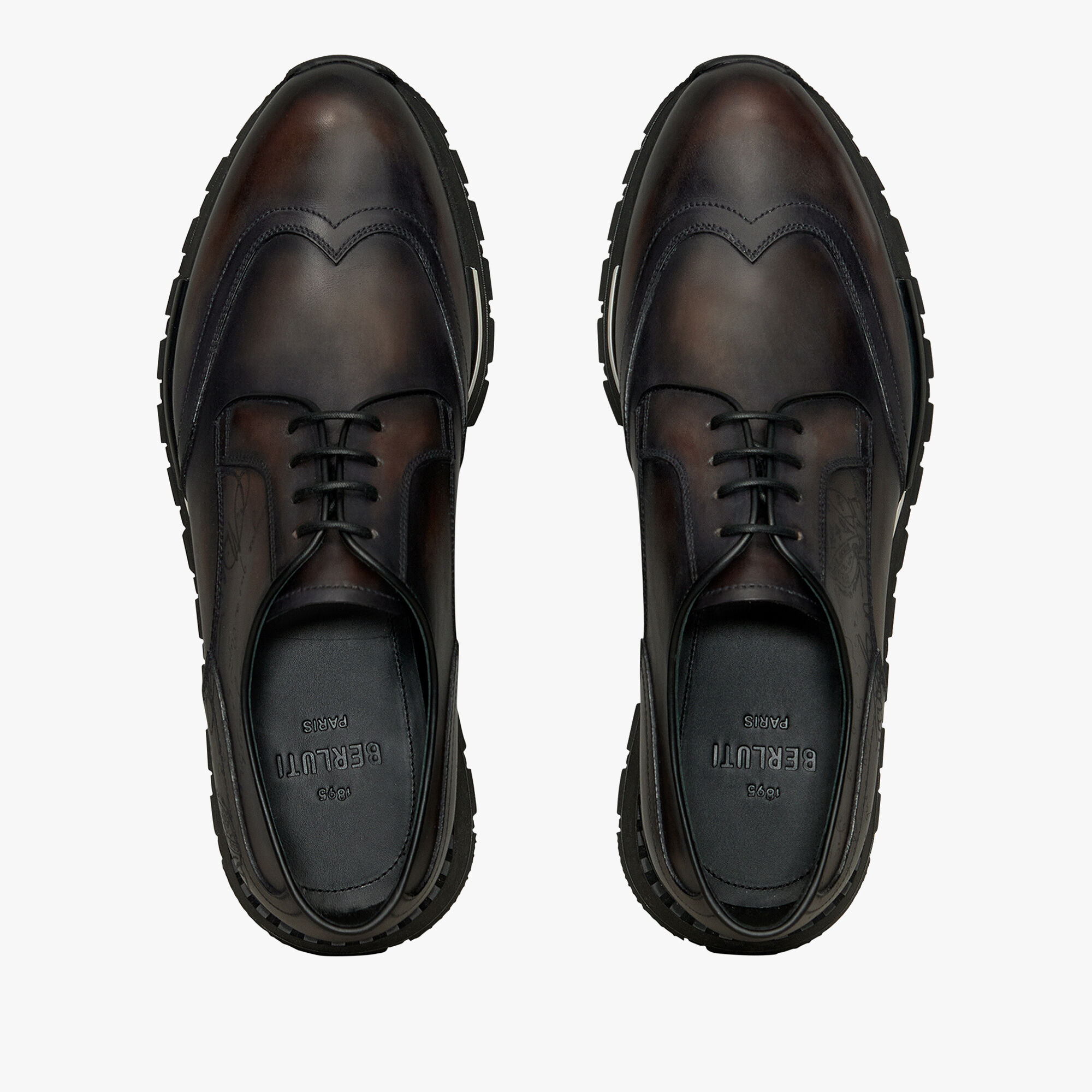 Fast Track Scritto Leather Sneaker, CHARCOAL BROWN, hi-res 3