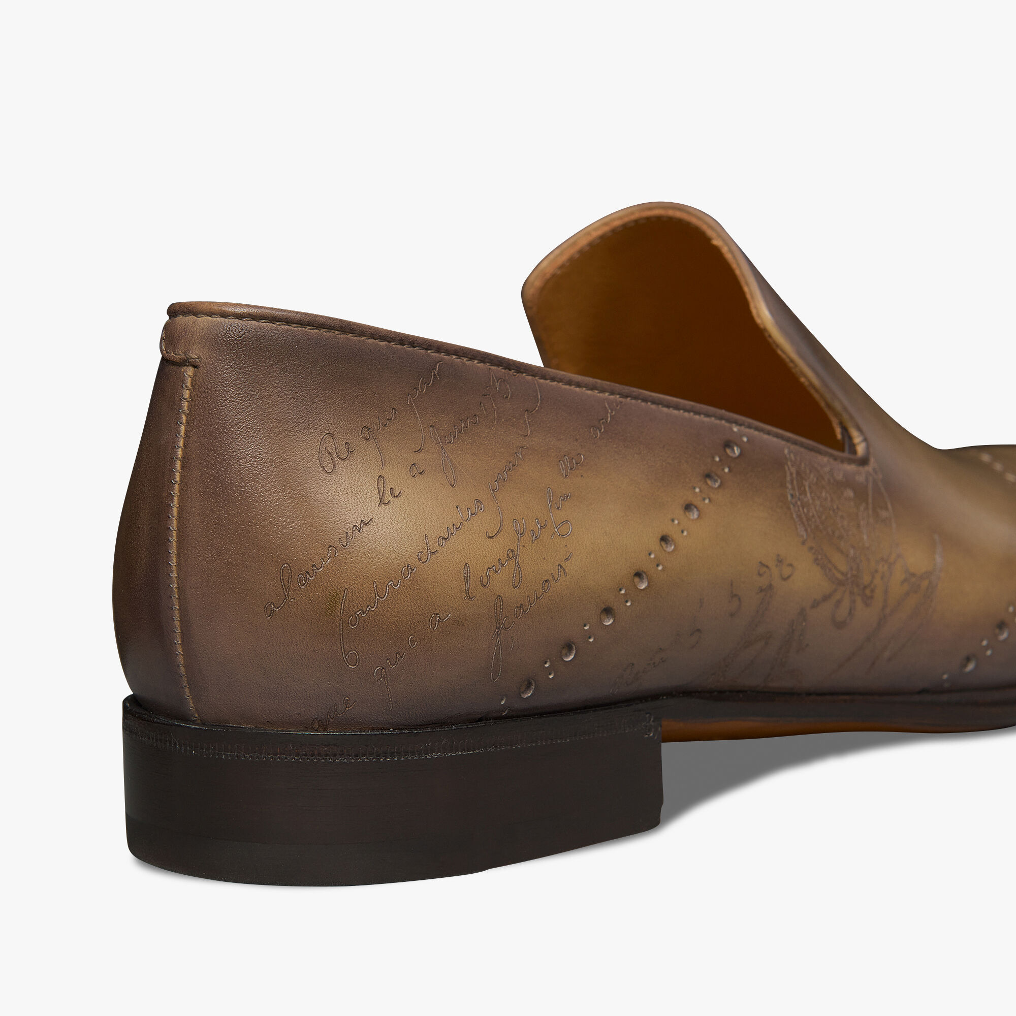 Galet Scritto Leather Slipper, OLIVE, hi-res 5