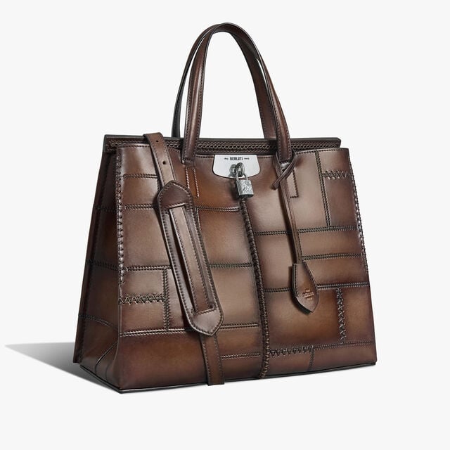 Luti 38 Leather Tote Bag, MARRONE INTENSO, hi-res 3