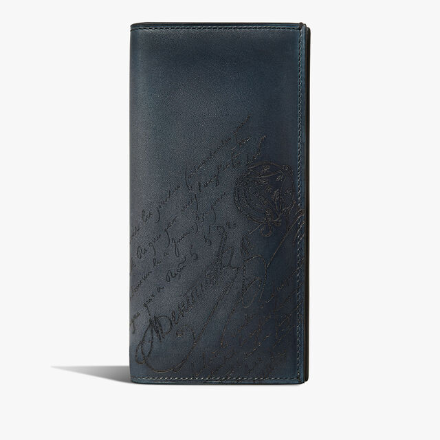 Espace Scritto Leather Long Wallet, BLU MINERALE, hi-res 1