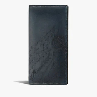 Espace Scritto Leather Long Wallet, BLU MINERALE, hi-res