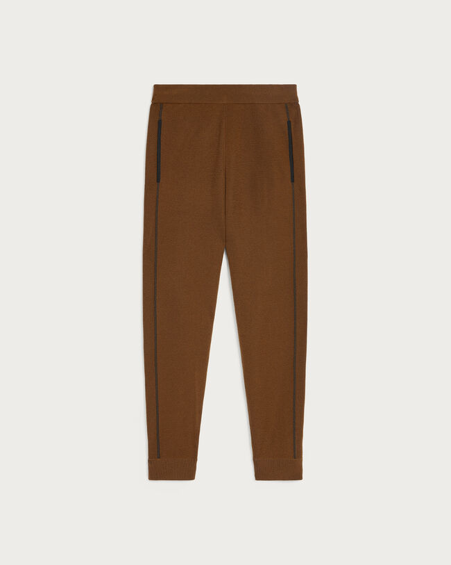 Shadow Jogpants with Leather Detail, Toffee Camel, hi-res