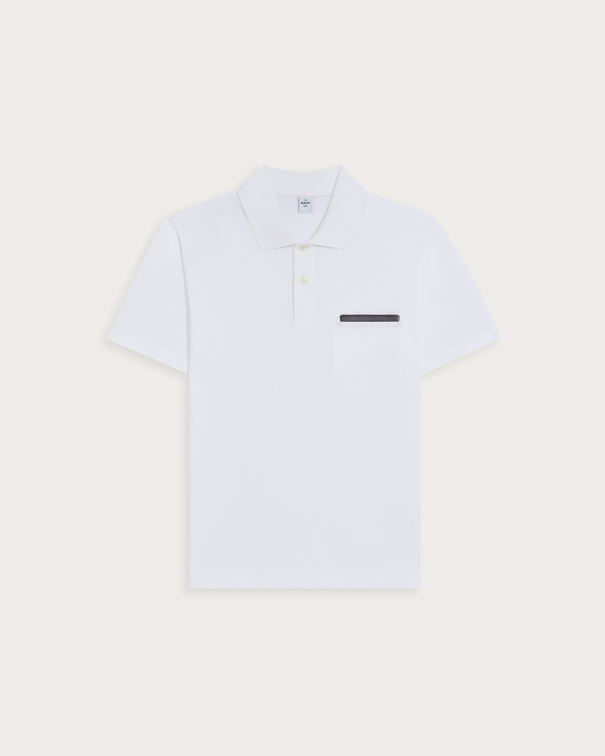 Berluti ホワイト ポロシャツ48 美品 BERLUTI ベルルッティ カリグラフィ スクリット 半袖ポロシャツ