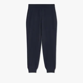 Wool Jogging Trousers With Leather Tag, COLD NIGHT BLUE, hi-res