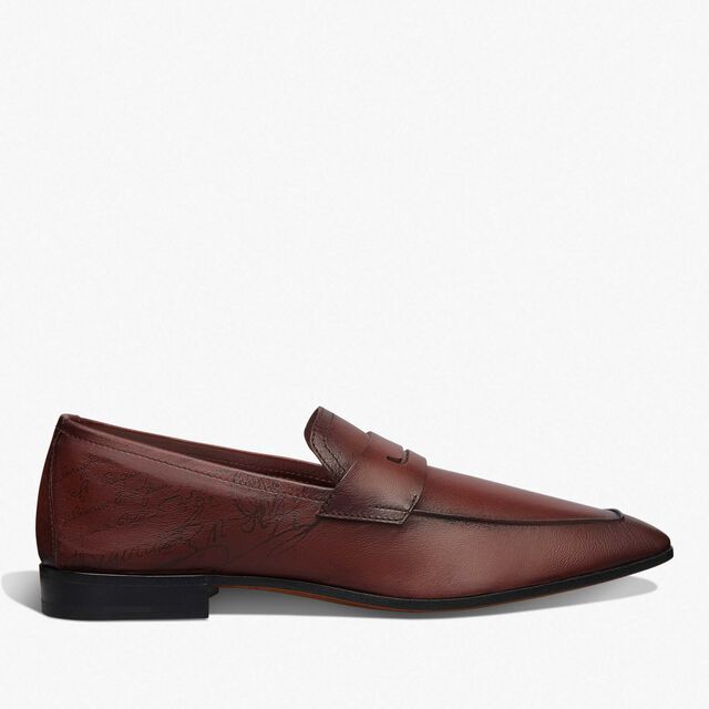 Mocassin Lorenzo En Cuir De Kangourou Scritto, MATTONE, hi-res 1