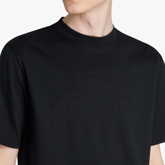 Embroidered Scritto T-Shirt, NOIR, hi-res 5