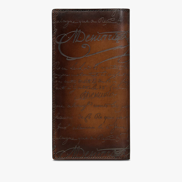 Portefeuille Long Zippé Santal En Cuir Scritto, CACAO INTENSO, hi-res 2