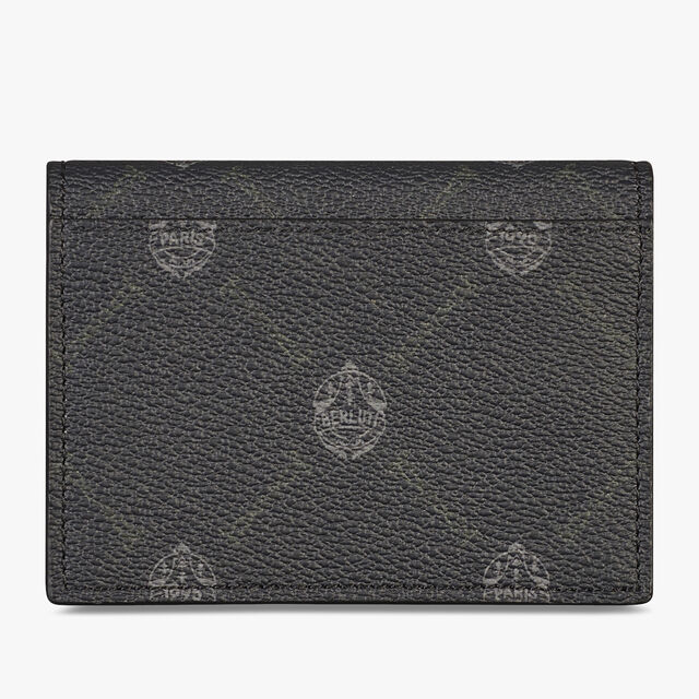 Imbuia Canvas And Leather Card Holder, BLACK + TDM INTENSO, hi-res