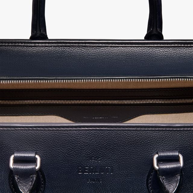 Overnight Scritto图纹皮革旅行袋, INDIGO DENIM, hi-res 6