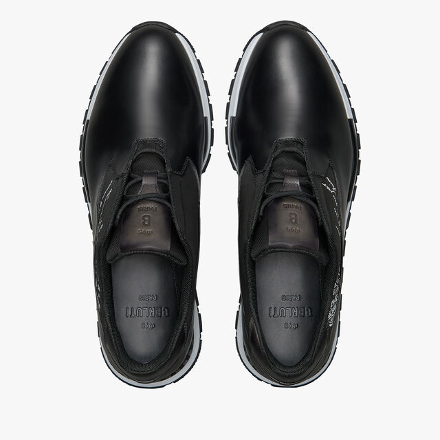 Fast Track Leather And Nylon Sneaker, BLACK, hi-res