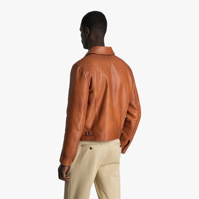 Patina Leather Blouson, COGNAC, hi-res 3