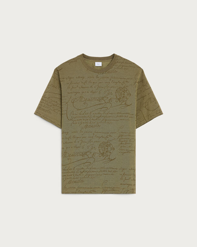 Scritto Piqu&eacute; T-shirt, Salvia, hi-res