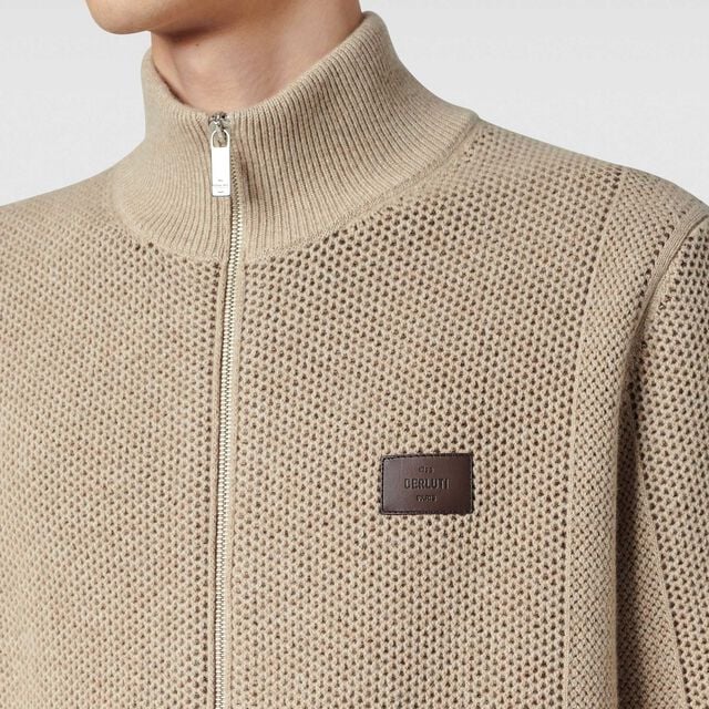 Wool & Cashmere Zip-up, FLUFFY BEIGE, hi-res 5
