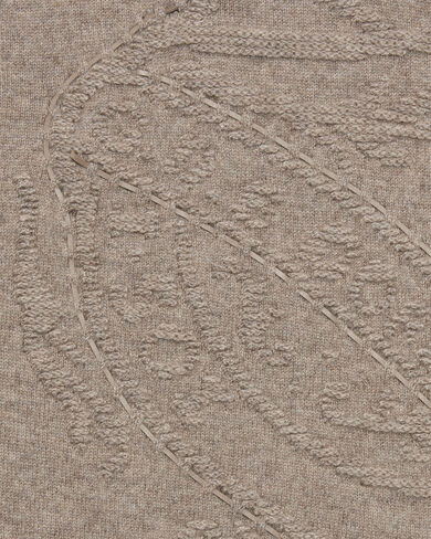 ブレイドレザーディテール クレスト クルーネック, Warm Beige, hi-res