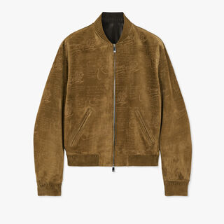 Bomber En Cuir Scritto, RIVERSTONE, hi-res