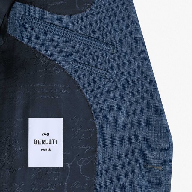 Soft Construction Linen Jacket, BLEU DE SMALT, hi-res 6