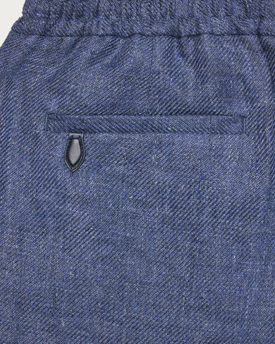 Relaxed Trousers with Leather Detail, Soladite Blue, hi-res