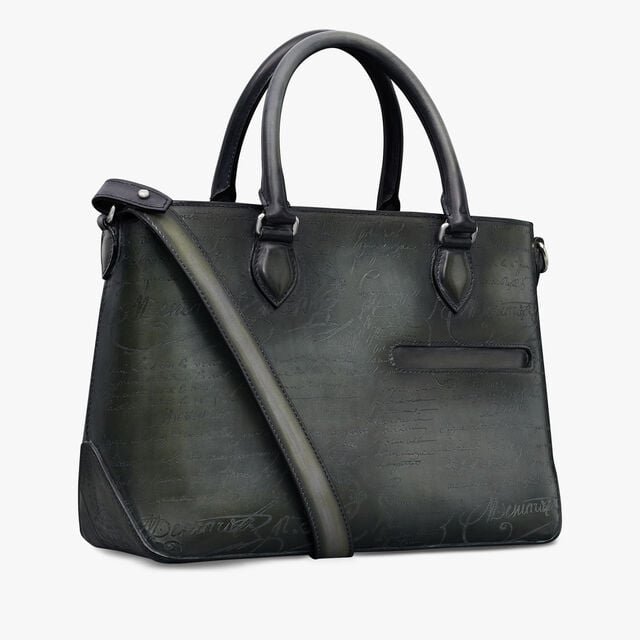 Toujours XS Scritto Leather Tote Bag, ELEPHANT GREY, hi-res 2