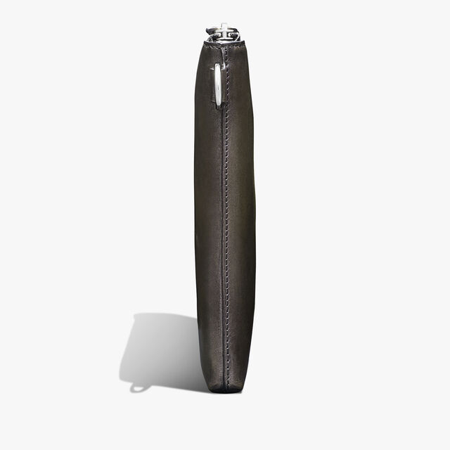 Nino GM Scritto Leather Clutch, NERO CAVIAR, hi-res 4