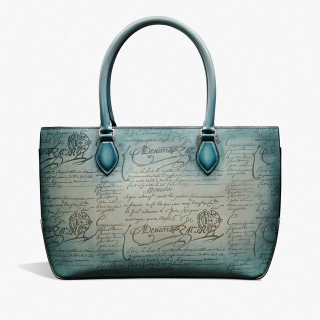 Toujours Mini Gradiant Scritto Leather Tote Bag, STONE DENIM, hi-res 3
