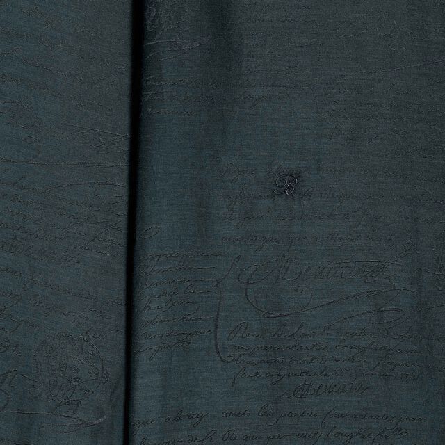 Cotton Silk Scritto Andy Shirt, NERO BLUE, hi-res 6