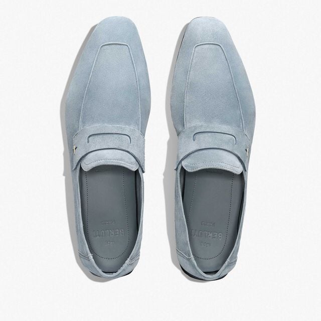 Lorenzo Drive Camoscio皮革乐福鞋, STONE DENIM, hi-res 3
