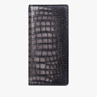 Santal Alligator Leather Yen Wallet, LIGHT GREY, hi-res
