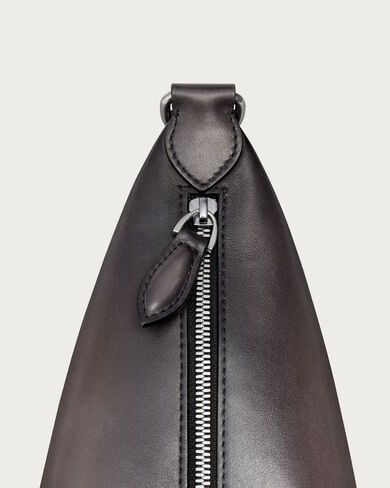 Toujours Soft Zipped Hobo XS Messenger, Charcoal, hi-res