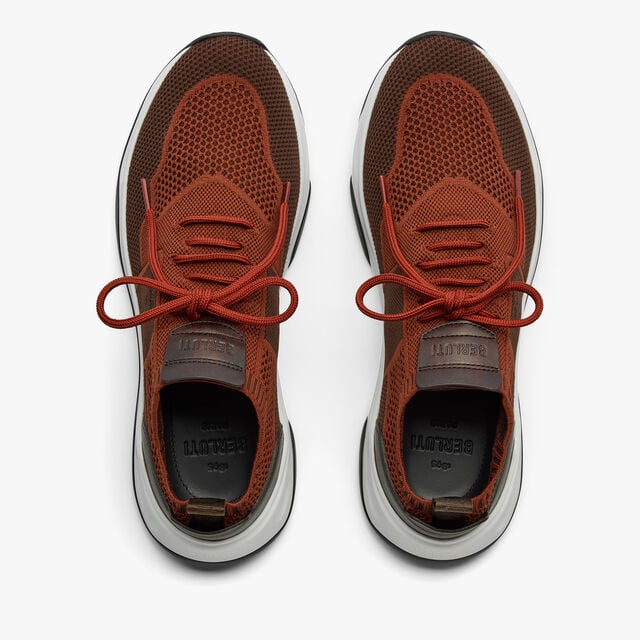 Shadow Knit And Lagoon Calf Sneaker, BRICK / BROWN, hi-res 3