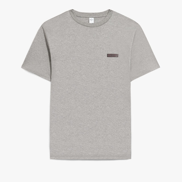 Leather Tab T-shirt, GRIS CHINE, hi-res 1