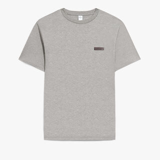 Leather Tab T-shirt, GRIS CHINE, hi-res