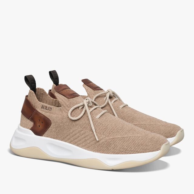 シャドウ カシミヤ＆レザースニーカー, BEIGE, hi-res 2