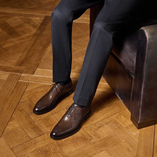 Richelieu Ajouré Equilibre En Cuir De Veau Venezia, MARRONE INTENSO, hi-res 2