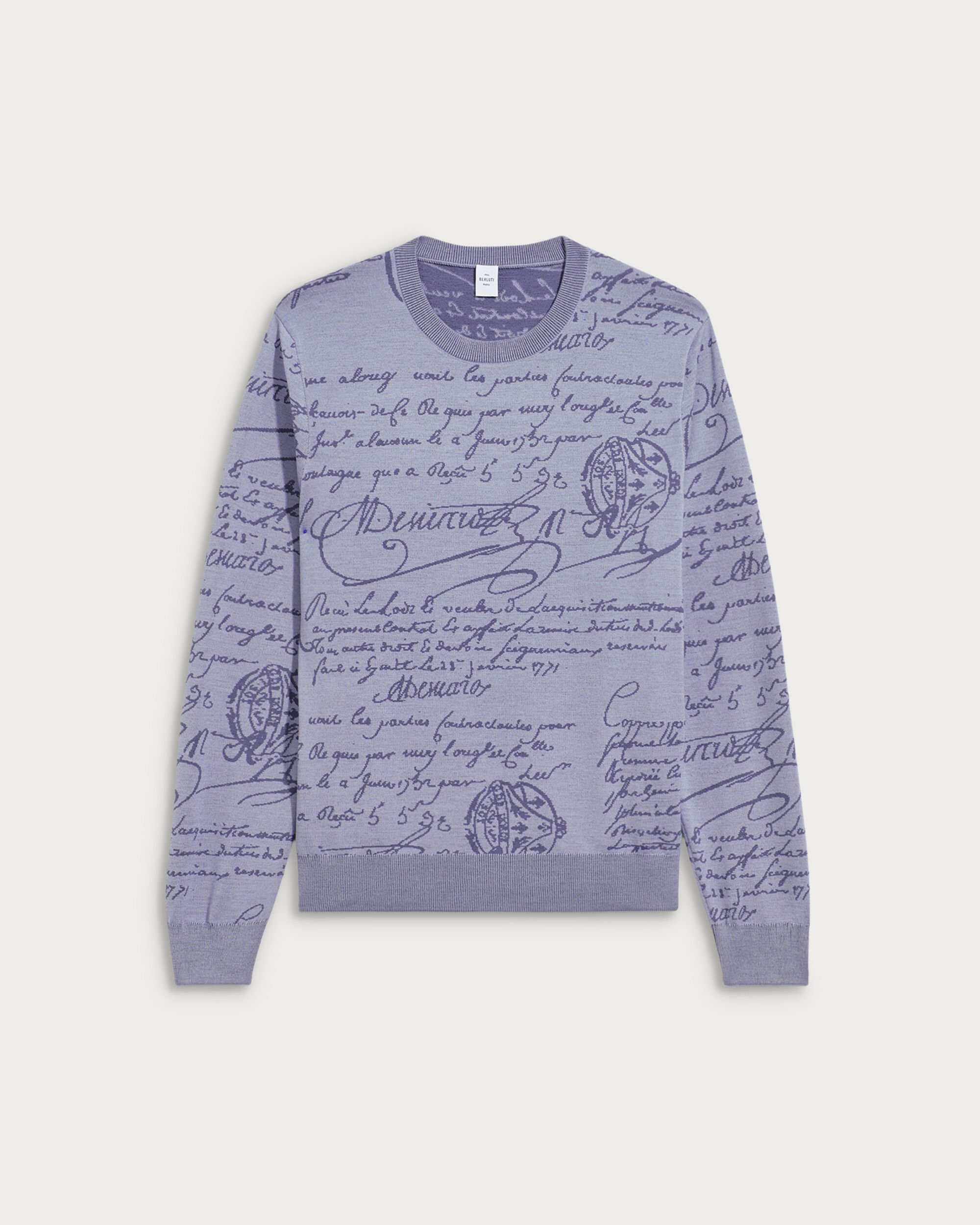 Classic Scritto Crewneck, Seaside Grey, hi-res