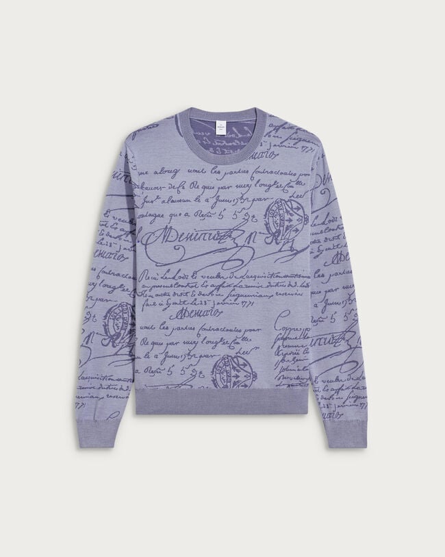 Classic Scritto Crewneck, Seaside Grey, hi-res