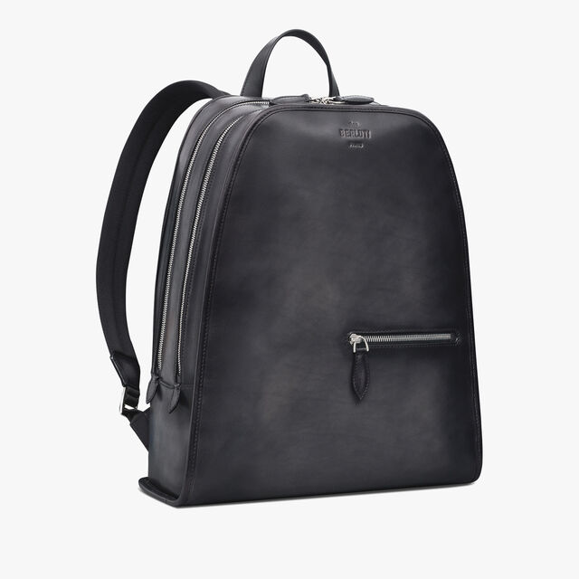 Working Day Leather Backpack, NERO GRIGIO, hi-res 2